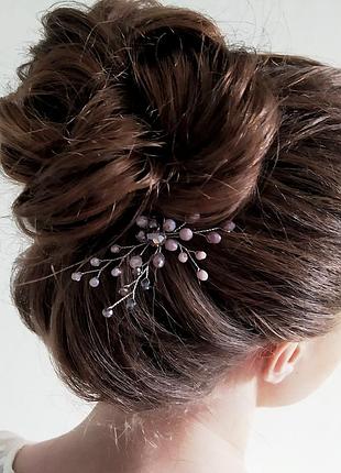 Заколка в волосы сиреневая