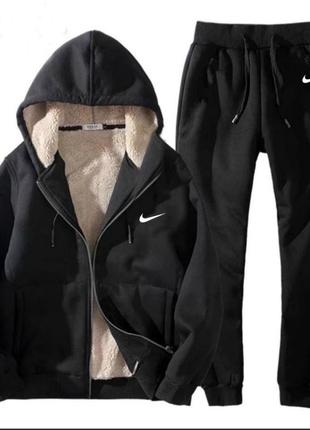 Мужской спортивный костюм на меху nike2 фото