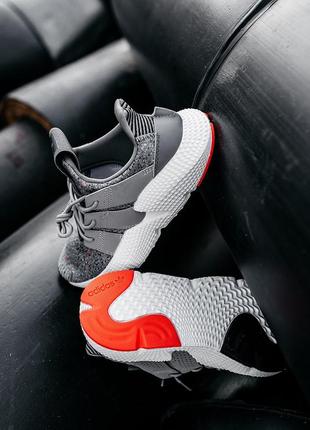 Adidas prophere grey solar red, женские кроссовки адидас, летние8 фото