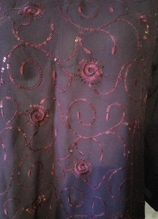 Красивое шелковое платье туника с вышивкой .2 фото