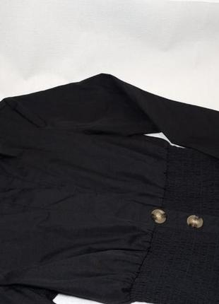 Черная рубашка с утяжкой на талии / длинный рукав6 фото