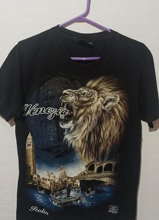 Крута футболка   3d  принт лев, венеція