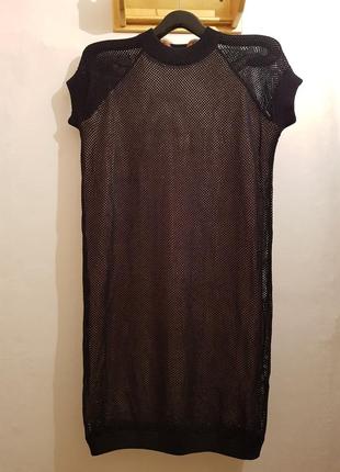 Супертрендовое стильное черное платье хлопковая сетка бренда cos2 фото
