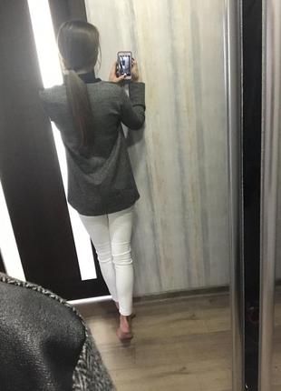 Универсальный кардиган пиджак жакет накидка серый с эко кожей4 фото