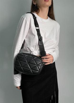 Женская сумка guess puff shoulder bag total black люкс качество
