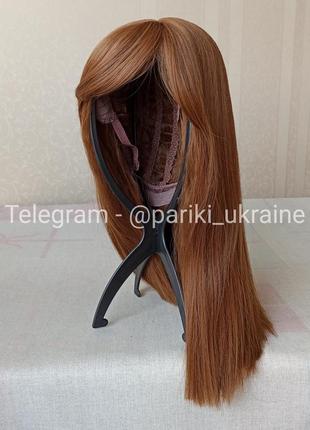 Руда коротка перука, термостійка, з чубчиком, пряма, парик5 фото