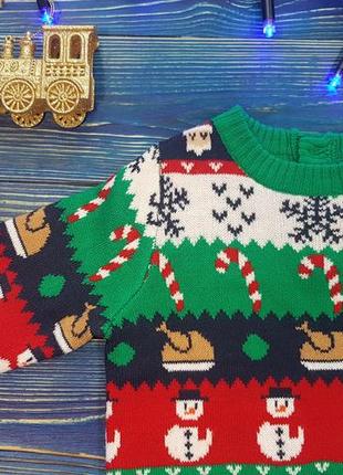 Новогодний свитер, джемпер, кофта для мальчика  на 3-6 месяцев matalan3 фото