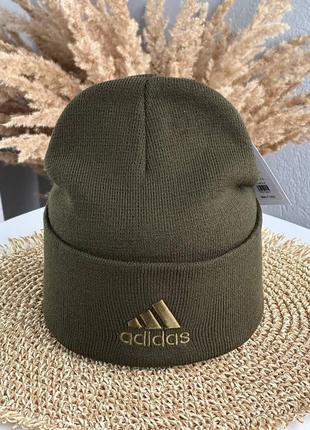 Шапка adidas вишивка  подвійна з відворотом