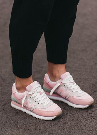 Жіночі кросівки new balance 574 pink