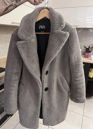 Zara тедди пальто6 фото