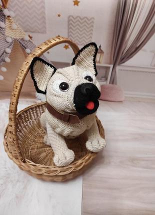 Іграшка амігурумі-французьский бульдог