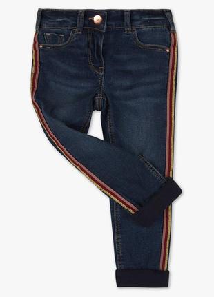 Тренд сезона джинсы с лампасами для девочек термо