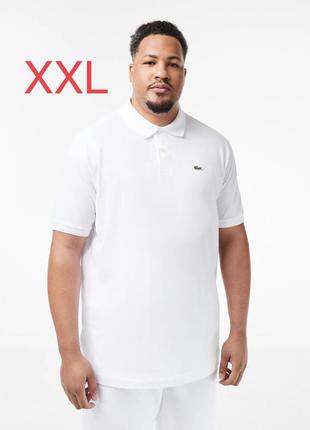 Мужская футболка поло лакоста lacoste sport polo shirt men’s майка спорт классическая xxl 2xl ххл 2хл большая plus size big men slim fit ralph lauren1 фото