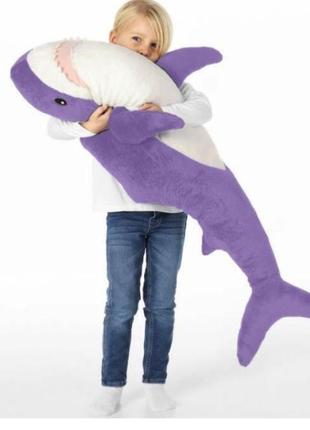 М'яка іграшка акула  100 см велика фіолетова