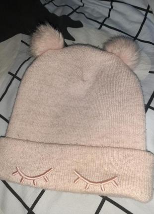 Шапка глазки hm 4 5 6 7 лет с люрексом
