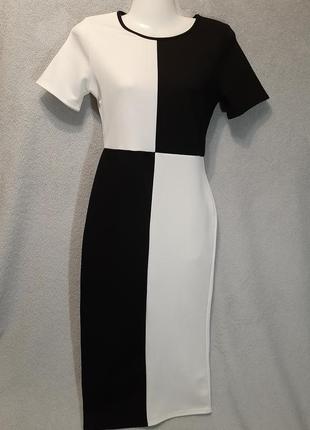 Вечернее стильное платье черно-белого цвета missguided размер uk8