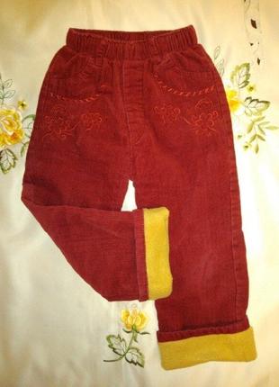Утеплені вельветові штани 110-116 ріст