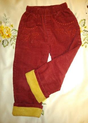 Утеплені вельветові штани 110-116 ріст2 фото