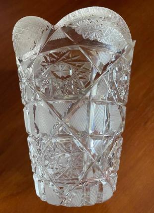 Новая подарочная кристальная ваза с матовым напылением