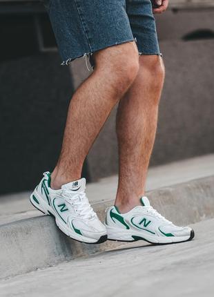 Женские кроссовки new balance 530 white/green