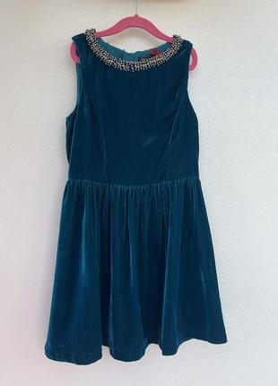 Неймовірна ізумрудна оксамитова сукня marks & spencer2 фото