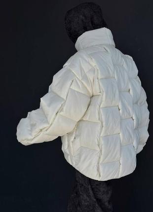 Зимняя теплая куртка плетенка плащевка, наполнитель - синтепон (плотность 250)3 фото