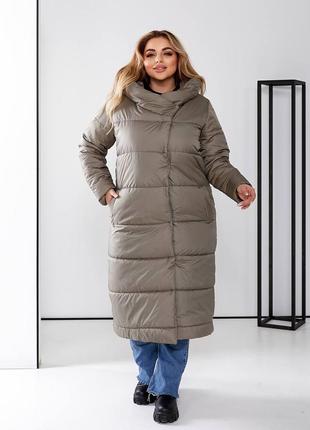 Пальто женское зимнее длинное стеганое разм.48-626 фото