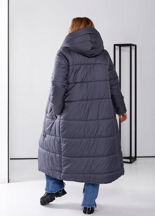 Пальто женское зимнее длинное стеганое разм.48-624 фото