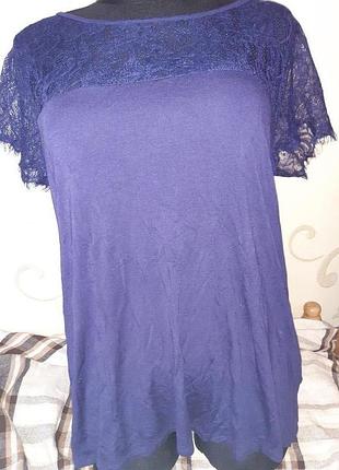 Синя футболочка ажур la reudote р46-48