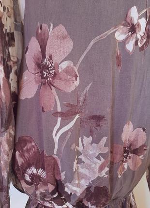 Платье мокко с цветочным принтом5 фото
