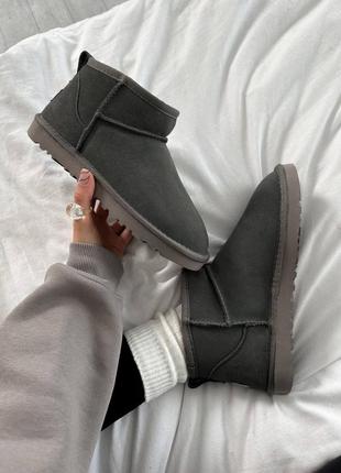 Женские ugg ultra mini grey suede