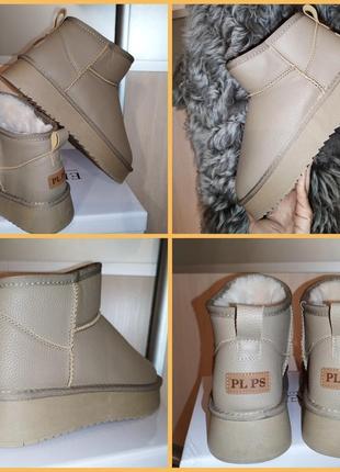 Натуральные кожа угги на меху кожаные зимние теплые сапоги ботинки валенки1 фото