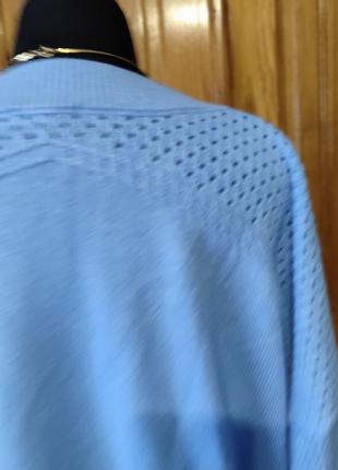 Свитер джемпер голубой комбинированный узор батал7 фото