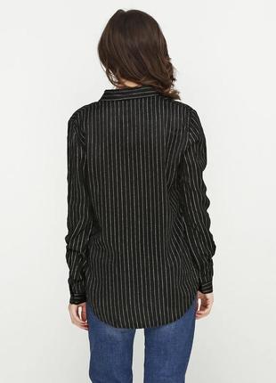 Рубашка-блуза черная в золотистое полоску из люрексовой нити от &other stories2 фото