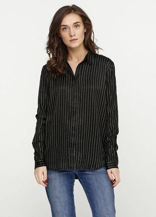 Рубашка-блуза черная в золотистое полоску из люрексовой нити от &other stories