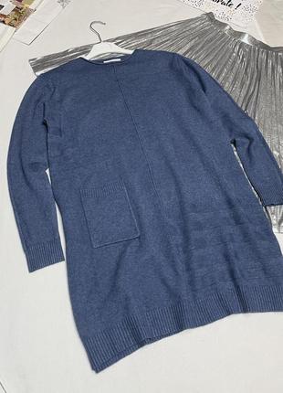 Теплое вязаное платье-туника свободного кроя от итальянского бренда melody❄️  размер l/ xl  💥2 фото