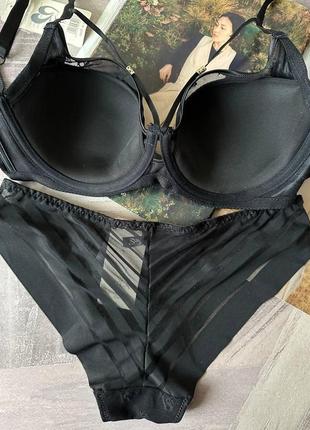 80c чорний комплект жіночої нижньої білизни з портупеєю2 фото