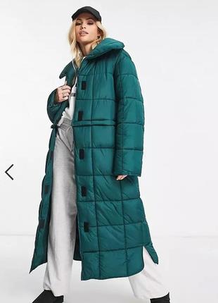 Зелений пуховик asos design tall hybrid 2 in 1 на блискавці