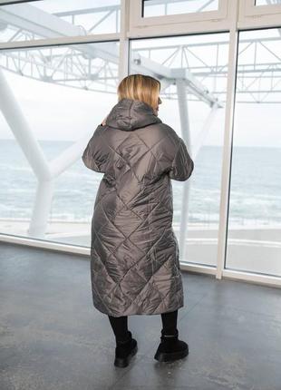 Стьобане пальто з капюшоном, 48-62 розмірів, 27416374 фото