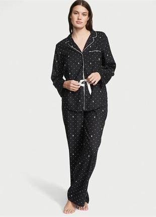 Теплая фланелевая пижама flannel long pajama set от victoria's secret