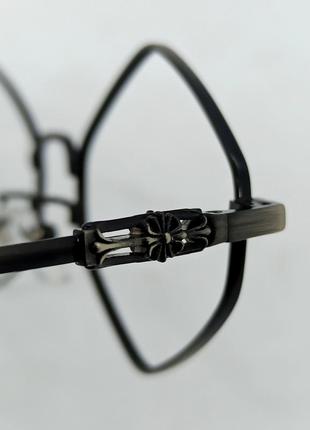 Chrome hearts оправа для очков черная металлическая ромбовидная8 фото