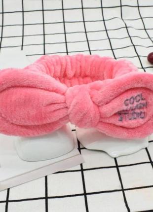 Косметическая повязка плюшевая cool коралловая