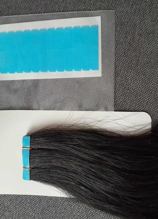 Натуральные волосы для ленточного наращивания 30 см 25 грамм 1b