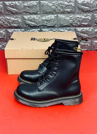 Ботинки женские dr.martens, зимние черные ботинки мартенс