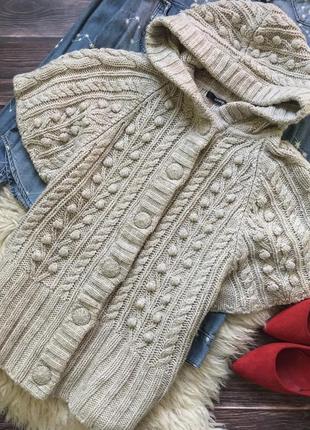 Теплый свитер жилет с вязаным узором2 фото