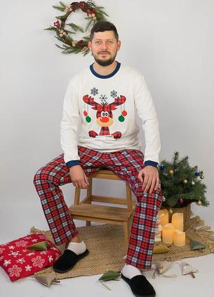 Новорічна піжама з оленем, новогодняя пижама с оленем, новорічна піжама чоловіча