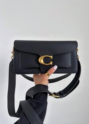 Брендовая сумка из кожи coach black1 фото