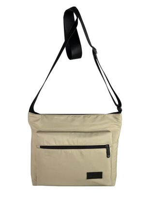 Сумочка кросбоді жіноча. текстильна сумка через плече бежева ,капучіно на кожен день1 фото