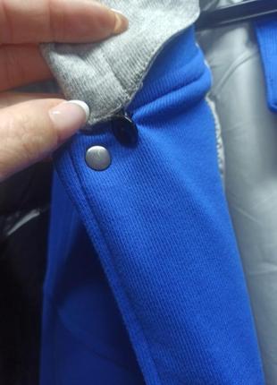 Куртка американка синяя подростковая unisex5 фото