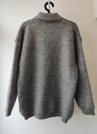 100% шерстяной свитер / винтажная мужская кофта / теплая с новогодним орнаментом3 фото